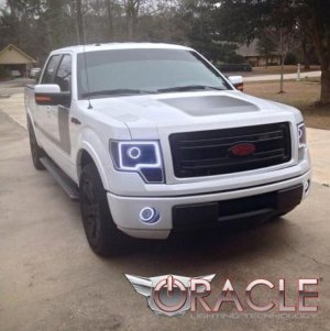 Ford F-150 Headlight Halo Kit - ORACLE Lighting - LED Projector - Red - `13-`14